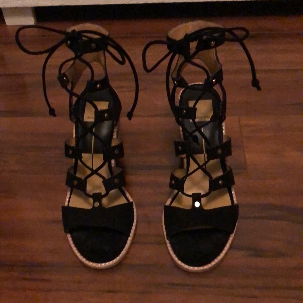 Dolce Vita suede strapped wrap up ankle heels
